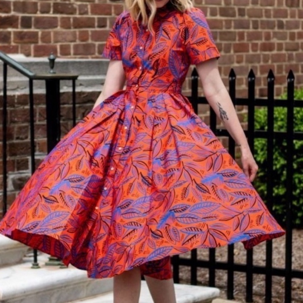 Alexis xTarget Women's Tropical Leaf Short Sleeve Shirt Dress Shirtdress XS. C31